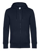 B&C KING Zipped Hood Jacket aus Baumwolle-Polyester, Asphalt XS, BCWU03K – Navy Blue