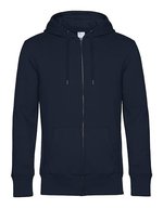 B&C KING Zipped Hood Jacket aus Baumwolle-Polyester, Asphalt XS, BCWU03K – Navy