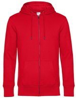 B&C KING Zipped Hood Jacket aus Baumwolle-Polyester, Asphalt XS, BCWU03K – Red