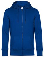 B&C KING Zipped Hood Jacket aus Baumwolle-Polyester, Asphalt XS, BCWU03K – Royal