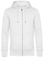 B&C KING Zipped Hood Jacket aus Baumwolle-Polyester, Asphalt XS, BCWU03K – White
