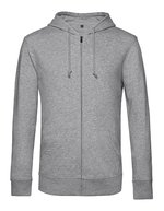 B&C Zipped Hood Jacket aus Bio-Baumwolle, Asphalt XS, BCWU35B – Heather Grey
