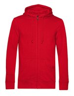 B&C Zipped Hood Jacket aus Bio-Baumwolle, Asphalt XS, BCWU35B – Red