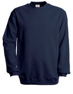 B&C Set In Sweat Sweatshirt mit Rippbündchen, Black S, BCWU600 – Navy