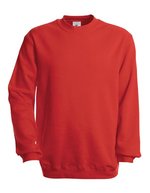 B&C Set In Sweat Sweatshirt mit Rippbündchen, Black S, BCWU600 – Red