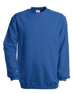 B&C Set In Sweat Sweatshirt mit Rippbündchen, Black S, BCWU600 – Royal Blue