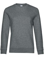 B&C QUEEN Crew Neck Sweat_° Aqua Green S (BCWW01Q), BCWW01Q – Heather Mid Grey