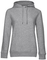 B&C QUEEN Kapuzen-Sweatshirt aus Baumwolle, Aqua Green XS, BCWW02Q – Heather Grey