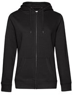 B&C QUEEN Kapuzenjacke aus Baumwolle-Polyester, Asphalt XS, BCWW03Q – Black Pure