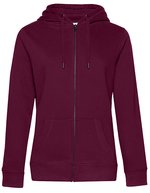 B&C QUEEN Kapuzenjacke aus Baumwolle-Polyester, Asphalt XS, BCWW03Q – Dark Cherry