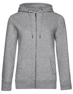 B&C QUEEN Kapuzenjacke aus Baumwolle-Polyester, Asphalt XS, BCWW03Q – Heather Grey