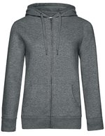 B&C QUEEN Kapuzenjacke aus Baumwolle-Polyester, Asphalt XS, BCWW03Q – Heather Mid Grey