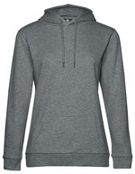 B&C Hoodie Sweat aus Baumwolle-Polyester für Damen, Asphalt XS, BCWW04W – Heather Mid Grey