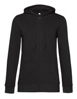 B&C Zipped Hood Jacket aus Bio-Baumwolle, Asphalt XS, BCWW36B – Black Pure