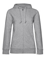 B&C Zipped Hood Jacket aus Bio-Baumwolle, Asphalt XS, BCWW36B – Heather Grey