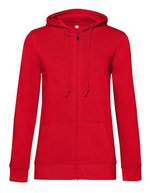 B&C Zipped Hood Jacket aus Bio-Baumwolle, Asphalt XS, BCWW36B – Red
