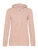 B&C Zipped Hood Jacket aus Bio-Baumwolle, Asphalt XS, BCWW36B – Soft Rose