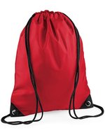 BagBase Wasserabweisender Premium Gymsac 11L, Black 33 x 45 cm, BG10 – Classico Rosso