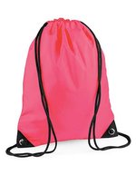 BagBase Wasserabweisender Premium Gymsac 11L, Black 33 x 45 cm, BG10 – Fluorescente Rosa