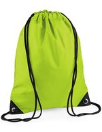 BagBase Wasserabweisender Premium Gymsac 11L, Black 33 x 45 cm, BG10 – Verde lime