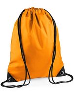 BagBase Wasserabweisender Premium Gymsac 11L, Black 33 x 45 cm, BG10 – Arancione