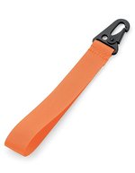 BagBase Brandbarer Schlüsselclip aus Polyester, Black 2.5 x 20.5 cm, BG100 – Arancione