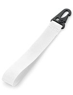 BagBase Brandbarer Schlüsselclip aus Polyester, Black 2.5 x 20.5 cm, BG100 – Bianco