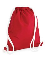 BagBase Wasserdichter Gymsack mit Geheimtasche, Light Grey 40 x 48 cm, BG110 – Classic Red