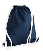BagBase Wasserdichter Gymsack mit Geheimtasche, Light Grey 40 x 48 cm, BG110 – French Navy