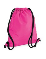 BagBase Wasserdichter Gymsack mit Geheimtasche, Light Grey 40 x 48 cm, BG110 – Fuchsia/Black