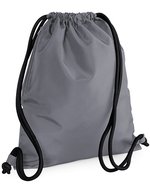 BagBase Wasserdichter Gymsack mit Geheimtasche, Light Grey 40 x 48 cm, BG110 – Graphite Grey/Black