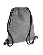 BagBase Wasserdichter Gymsack mit Geheimtasche, Light Grey 40 x 48 cm, BG110 – Grey Marl/Black