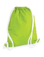 BagBase Wasserdichter Gymsack mit Geheimtasche, Light Grey 40 x 48 cm, BG110 – Lime Green