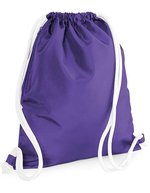 BagBase Wasserdichter Gymsack mit Geheimtasche, Light Grey 40 x 48 cm, BG110 – Purple