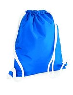 BagBase Wasserdichter Gymsack mit Geheimtasche, Light Grey 40 x 48 cm, BG110 – Sapphire Blue