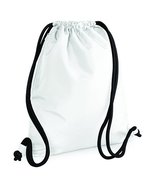 BagBase Wasserdichter Gymsack mit Geheimtasche, Light Grey 40 x 48 cm, BG110 – White/Black