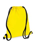 BagBase Wasserdichter Gymsack mit Geheimtasche, Light Grey 40 x 48 cm, BG110 – Yellow/Black