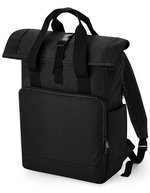 BagBase Recycelter Roll-Top Laptop-Rucksack 15,6 Zoll – Black