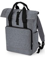 BagBase Recycelter Roll-Top Laptop-Rucksack 15,6 Zoll – Grey Marl