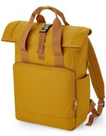 BagBase Recycelter Roll-Top Laptop-Rucksack 15,6 Zoll – Mustard
