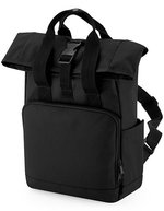 BagBase Recycelter Mini Roll-Top Rucksack – Black