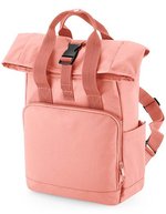 BagBase Recycelter Mini Roll-Top Rucksack – Blush Pink