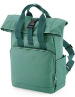 BagBase Recycelter Mini Roll-Top Rucksack, Black 23 x 32 x 11 cm, BG118S – Verde salvia