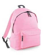 BagBase Fashion Rucksack 600D Polyester 18L, Bottle Green 31 x 42 x 21 cm, BG125 – Classic Pink/Graphite Grey