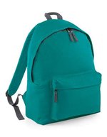 BagBase Fashion Rucksack 600D Polyester 18L, Bottle Green 31 x 42 x 21 cm, BG125 – Emerald/Graphite Grey