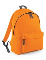 BagBase Fashion Rucksack 600D Polyester 18L, Bottle Green 31 x 42 x 21 cm, BG125 – Orange/Graphite Grey
