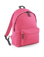 BagBase Fashion Rucksack 600D Polyester 18L, Bottle Green 31 x 42 x 21 cm, BG125 – True Pink/Graphite Grey