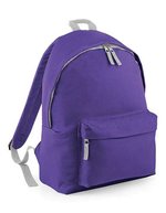 BagBase Junior Rucksack 12L in Farben, Black 28 x 38 x 19 cm, BG125J – Purple/Light Grey