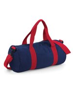 BagBase Geräumige Barrel Tasche aus Polyester, Classic Red/Off White 50 x 25 x 25 cm, BG140 – Blu navy francese/Classico Rosso