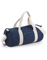 BagBase Geräumige Barrel Tasche aus Polyester, Classic Red/Off White 50 x 25 x 25 cm, BG140 – Blu navy francese/Bianco sporco